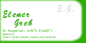 elemer greb business card